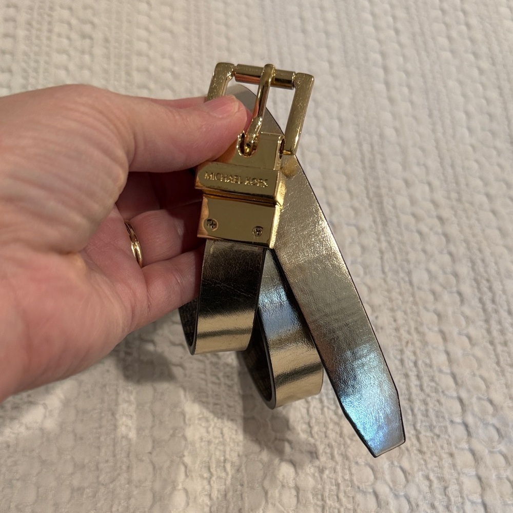 Michael Kors Gold Metallic Belt